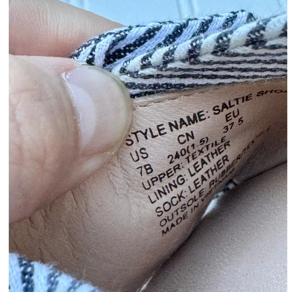 Kate Spade Saltie Shore Navy White Striped Bow Espadrille Slide Sandals 7B